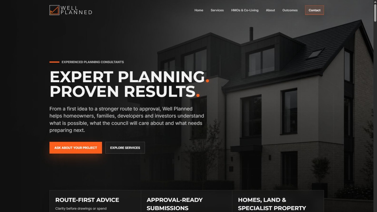 Well Planned — brand and website in context